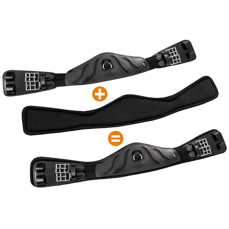 Schockemohle Pandora Pro Dressage Girth - Black/Silver-2